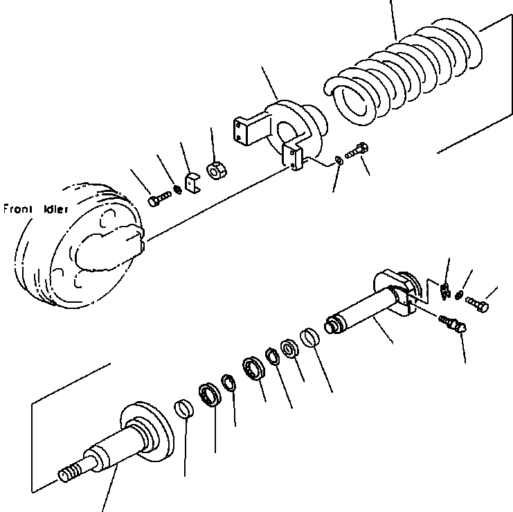 Схема запчастей Komatsu PC200-6B - ОПОРНЫЙ ЭЛЕМЕНТ ЛЕНИВЦА (PCLC-B) НИЖН.CARRIAGE