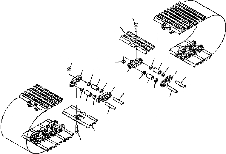 Схема запчастей Komatsu PC200-6B - ГУСЕНИЦЫ (ТРОЙНОЙ ГРУНТОЗАЦЕП. С ОТВЕРСТИЯМИ) (7MM ШИР.) НИЖН.CARRIAGE