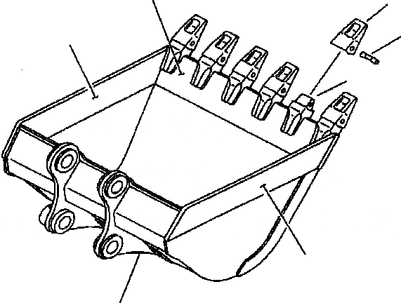 Схема запчастей Komatsu PC200-6B - КОВШ, .M (SAE ,7M) (ГОРИЗОНТАЛЬН. ПАЛЕЦ) (С КРЮК) (PC-B) РАБОЧ.ING ОБОРУД-Е