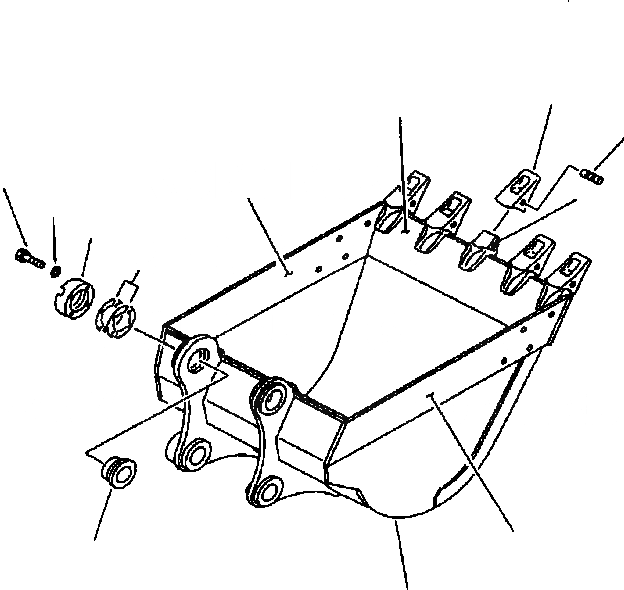 Схема запчастей Komatsu PC200-6B - КОВШ, .7M (SAE ,8M) (ГОРИЗОНТАЛЬН. ПАЛЕЦ) (С РЕГУЛЯТОРОМ,БОКОРЕЗЫ И КРЮК) РАБОЧ.ING ОБОРУД-Е