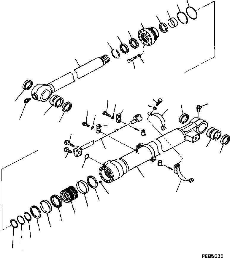 Схема запчастей Komatsu PC200-6B - ЦИЛИНДР КОВША (ДЛЯ 1.8M РУКОЯТИ) ОСНОВН. КОМПОНЕНТЫ И РЕМКОМПЛЕКТЫ