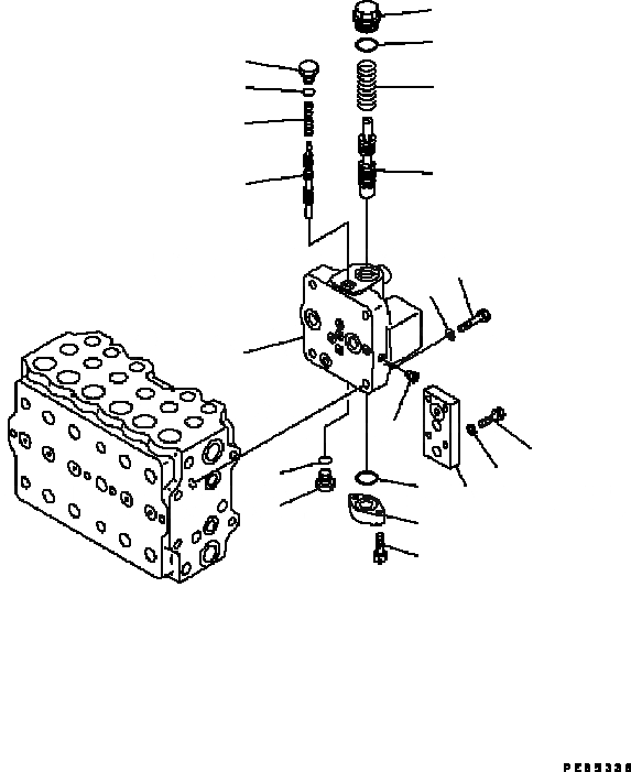 Схема запчастей Komatsu PC200-6B - ОСНОВН. КЛАПАН (-АКТУАТОР) (/) ОСНОВН. КОМПОНЕНТЫ И РЕМКОМПЛЕКТЫ