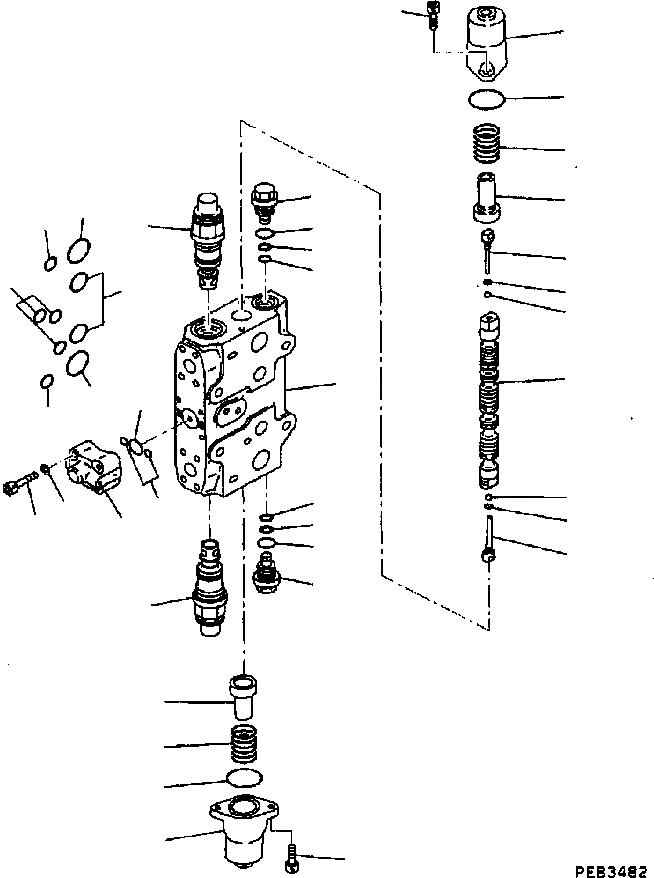 Схема запчастей Komatsu PC200-6B - СЕРВИСНЫЙ КЛАПАН (/) ОСНОВН. КОМПОНЕНТЫ И РЕМКОМПЛЕКТЫ