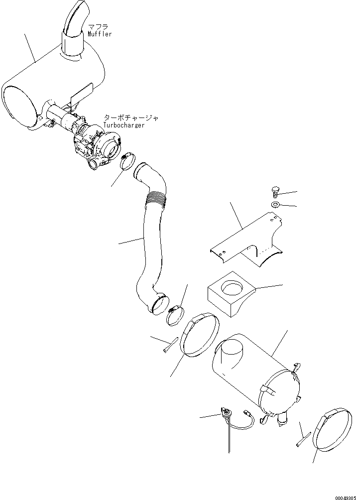 Схема запчастей Komatsu PC200-8 - ВОЗДУХООЧИСТИТЕЛЬ СОЕДИНИТЕЛЬН. ЧАСТИ (С ПРЕФИЛЬТР) КОМПОНЕНТЫ ДВИГАТЕЛЯ