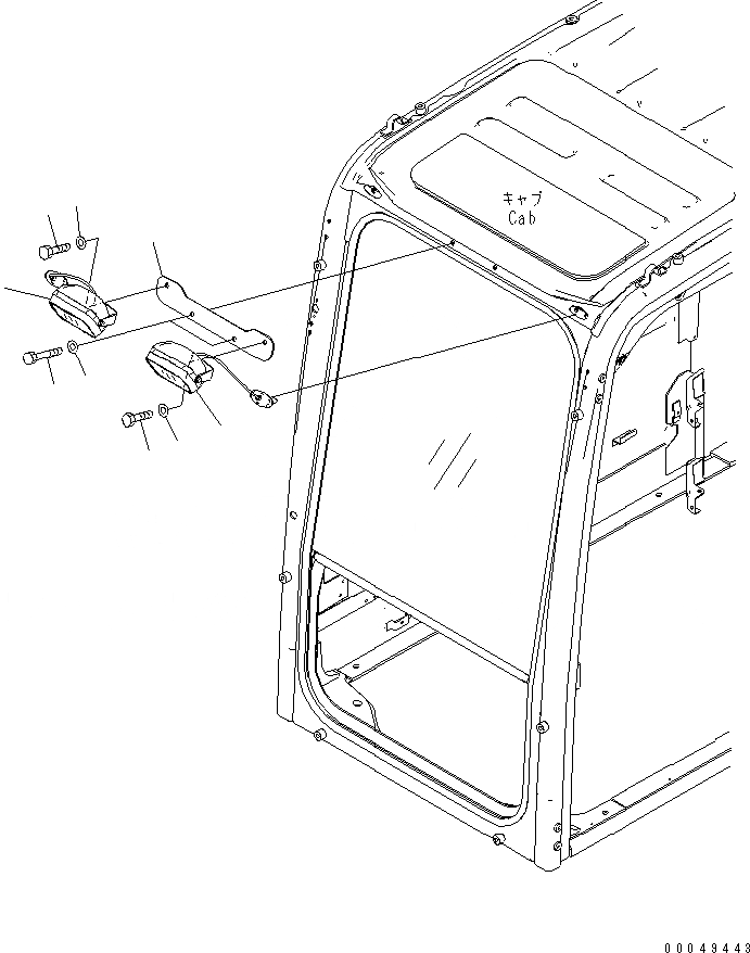 Схема запчастей Komatsu PC200-8 - ДОПОЛН. РАБОЧ. ОСВЕЩЕНИЕ ЭЛЕКТРИКА
