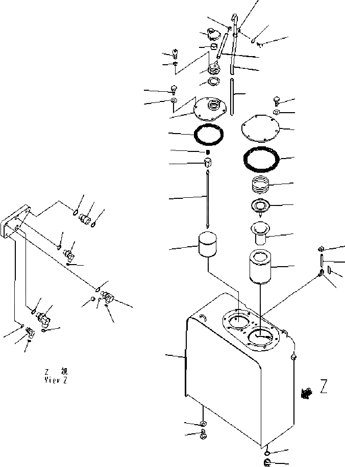 Схема запчастей Komatsu PC200-8 - ГИДРАВЛ МАСЛ. БАК (ДЛЯ -АКТУАТОР) ГИДРАВЛИКА