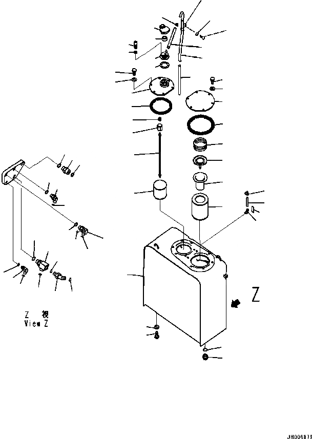 Схема запчастей Komatsu PC200-8 - ГИДРАВЛ МАСЛ. БАК (ЛЕСОЗАГОТОВИТЕЛЬНАЯ ТЕХНИКА СПЕЦ-Я) ГИДРАВЛИКА