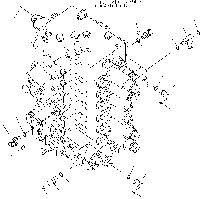 Схема запчастей Komatsu PC200-8 - ОСНОВН. УПРАВЛЯЮЩ. КЛАПАН (СОЕДИНИТЕЛЬН. ЧАСТИ) (/) (№B78-) ГИДРАВЛИКА