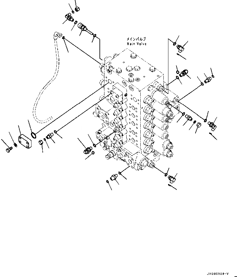 Схема запчастей Komatsu PC200-8 - ОСНОВН. УПРАВЛЯЮЩ. КЛАПАН (-ДОПОЛН. АКТУАТОР ТРУБЫ, АККУМУЛЯТОР) (СОЕДИНИТЕЛЬН. ЧАСТИ) (/) (ЛЕСОЗАГОТОВИТЕЛЬНАЯ ТЕХНИКА СПЕЦ-Я) ГИДРАВЛИКА