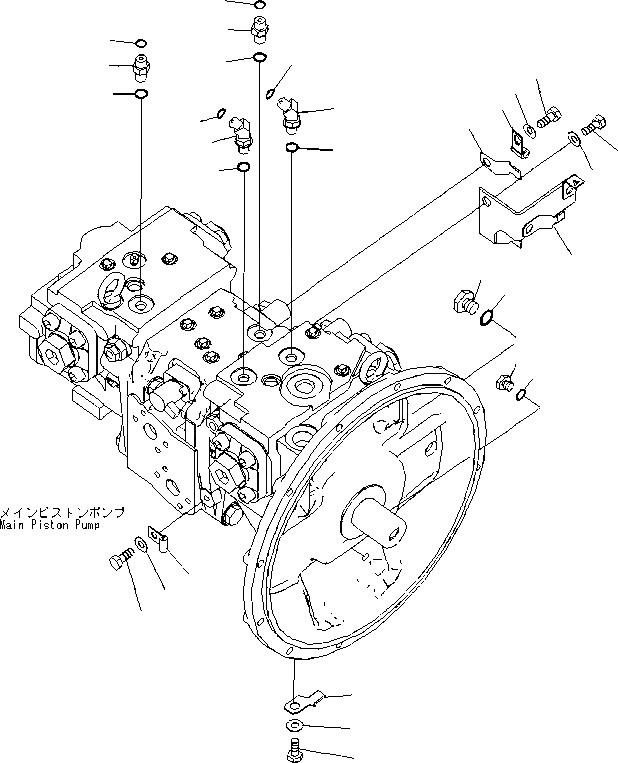 Схема запчастей Komatsu PC200-8 - ОСНОВН. НАСОС (№B78-) ГИДРАВЛИКА
