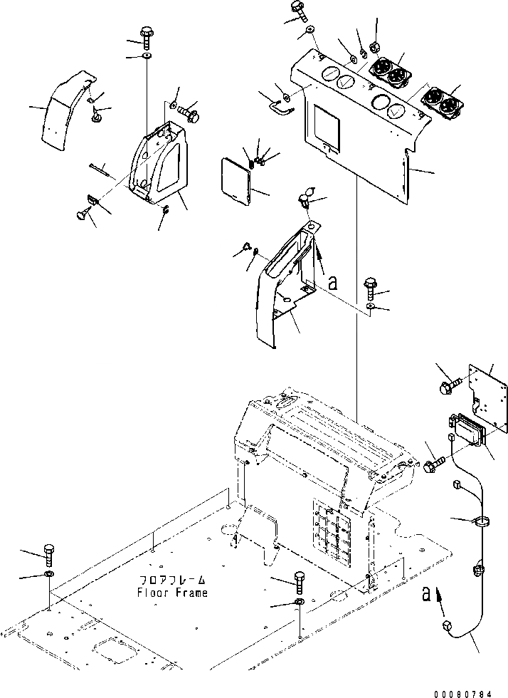 Схема запчастей Komatsu PC200-8 - КАБИНА (КАБИНА IN ЧАСТИ) (ЗАДН. КРЫШКА) (С KOMTRAX) (№B8-) КАБИНА ОПЕРАТОРА И СИСТЕМА УПРАВЛЕНИЯ