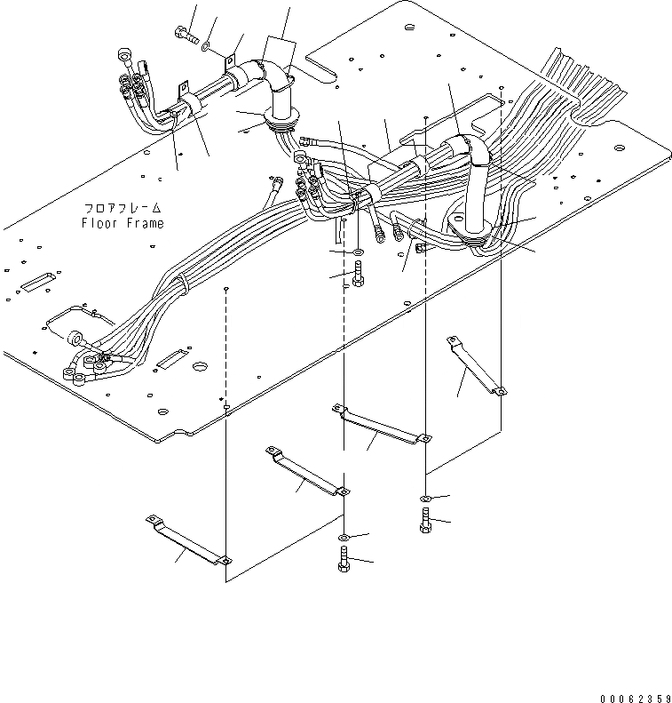 Схема запчастей Komatsu PC200-8 - КАБИНА (ПОЛ) (P.P.C. КРЕПЛЕНИЕ ШЛАНГОВ) КАБИНА ОПЕРАТОРА И СИСТЕМА УПРАВЛЕНИЯ
