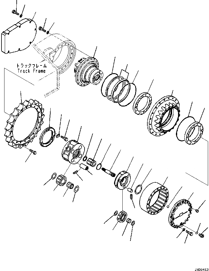 Схема запчастей Komatsu PC200-8 - КОНЕЧНАЯ ПЕРЕДАЧА (ЛЕСОЗАГОТОВИТЕЛЬНАЯ ТЕХНИКА СПЕЦ-Я) НИЖНЯЯ ГИДРОЛИНИЯ И ЛИНИЯ ХОДА