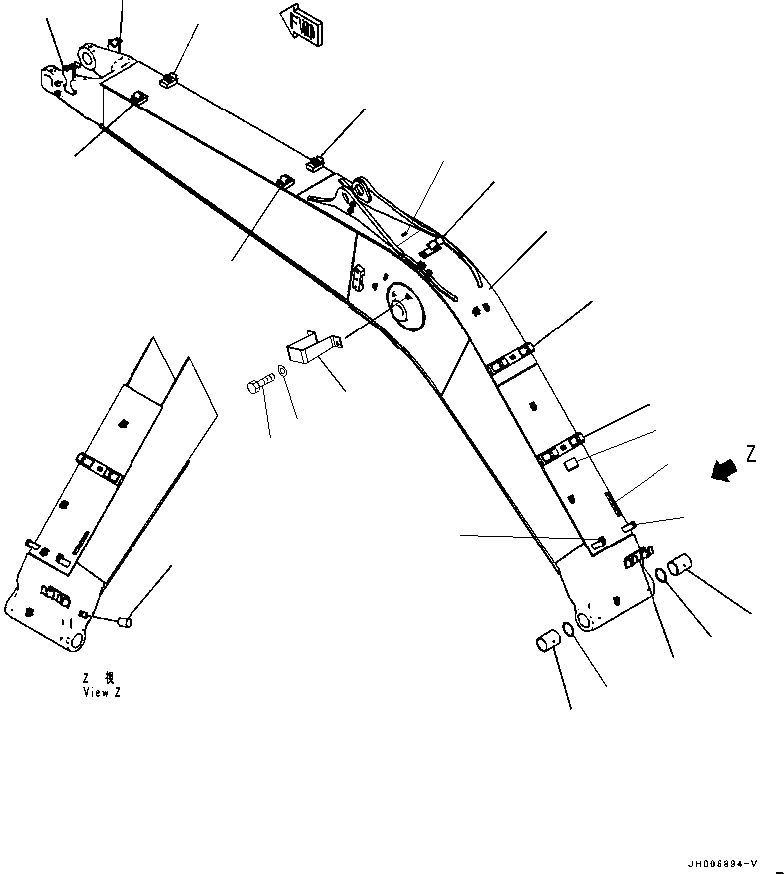Схема запчастей Komatsu PC200-8 - СТРЕЛА (.7M) ( ЧАС. СИСТ. СМАЗКИ ТИП) (ЛЕСОЗАГОТОВИТЕЛЬНАЯ ТЕХНИКА СПЕЦ-Я) РАБОЧЕЕ ОБОРУДОВАНИЕ
