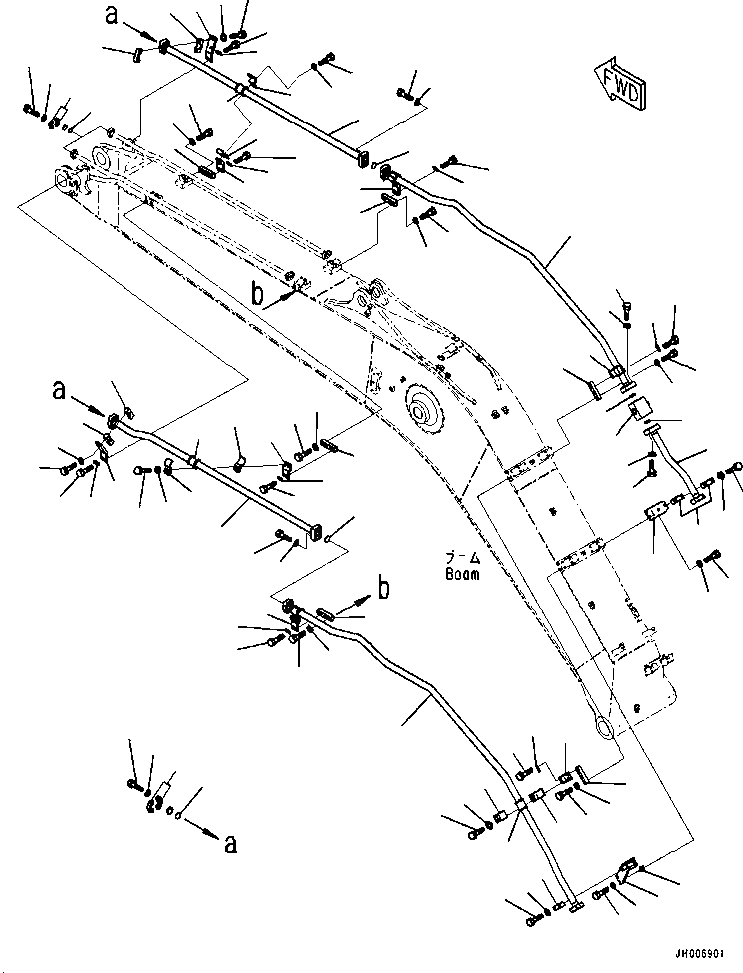 Схема запчастей Komatsu PC200-8 - СТРЕЛА (.7M) (ДОПОЛН. ЛИНИИ) (ЛЕСОЗАГОТОВИТЕЛЬНАЯ ТЕХНИКА СПЕЦ-Я) РАБОЧЕЕ ОБОРУДОВАНИЕ