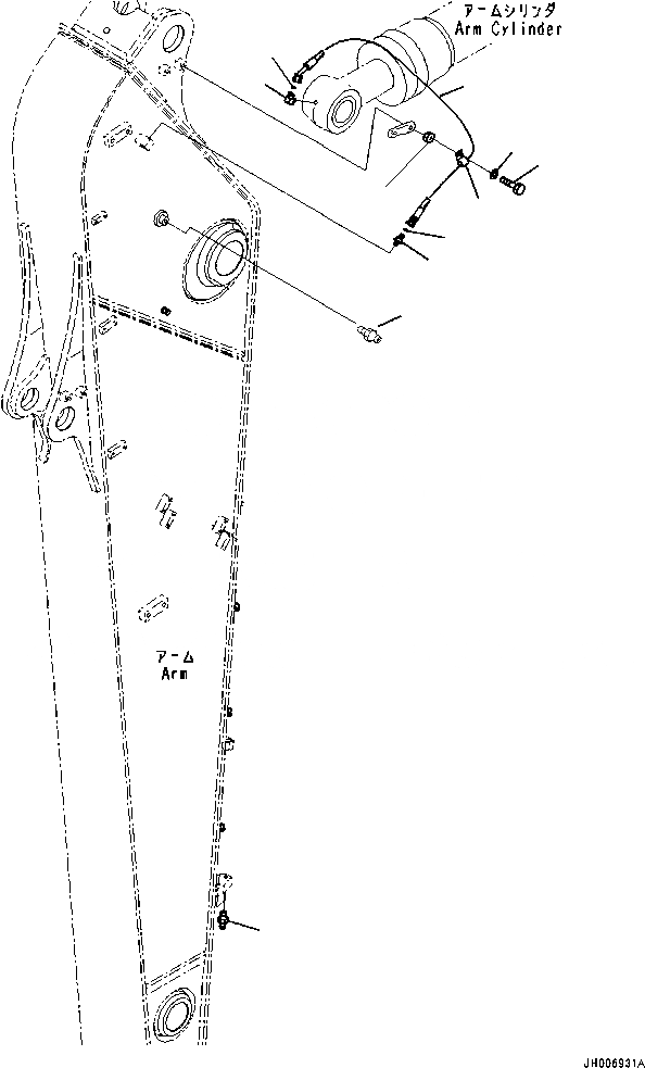 Схема запчастей Komatsu PC200-8 - РУКОЯТЬ ( ЧАС. СИСТ. СМАЗКИ ТИП) (СМАЗЫВАЮЩ. ЛИНИЯ) (ЛЕСОЗАГОТОВИТЕЛЬНАЯ ТЕХНИКА СПЕЦ-Я) (№B89-) РАБОЧЕЕ ОБОРУДОВАНИЕ