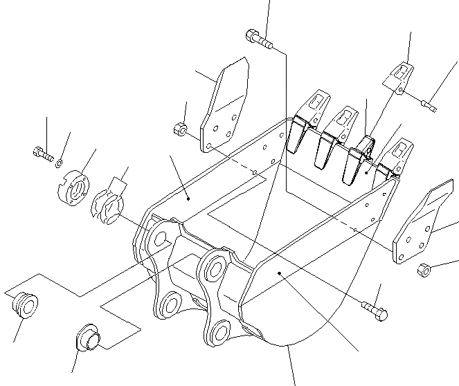 Схема запчастей Komatsu PC200-8 - КОВШ¤ .8M¤ 8MM (ГОРИЗОНТАЛЬН. ПАЛЕЦ) (УСИЛ.ENED) (С КРЮК) РАБОЧЕЕ ОБОРУДОВАНИЕ