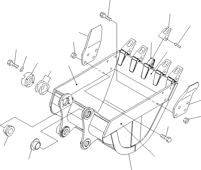 Схема запчастей Komatsu PC200-8 - КОВШ¤ .M¤ 99MM (ГОРИЗОНТАЛЬН. ПАЛЕЦ) (С КРЮК) РАБОЧЕЕ ОБОРУДОВАНИЕ