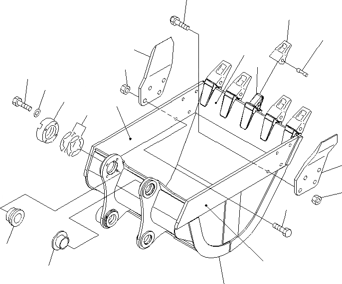 Схема запчастей Komatsu PC200-8 - КОВШ¤ .M¤ MM (ГОРИЗОНТАЛЬН. ПАЛЕЦ) (С КРЮК) (№B-B98) РАБОЧЕЕ ОБОРУДОВАНИЕ