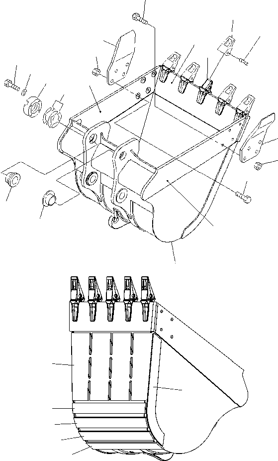 Схема запчастей Komatsu PC200-8 - КОВШ¤ .M¤ MM (ГОРИЗОНТАЛЬН. ПАЛЕЦ) (С КРЮК) (№B99-) РАБОЧЕЕ ОБОРУДОВАНИЕ
