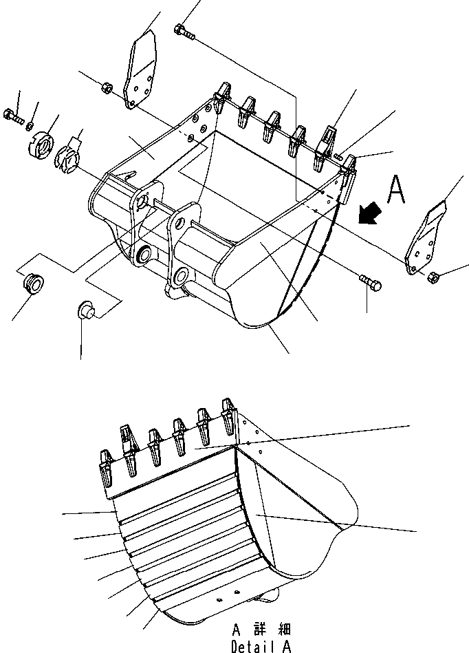 Схема запчастей Komatsu PC200-8 - КОВШ¤ .M¤ MM (ГОРИЗОНТАЛЬН. ПАЛЕЦ) (С КРЮК) (№B9-) РАБОЧЕЕ ОБОРУДОВАНИЕ