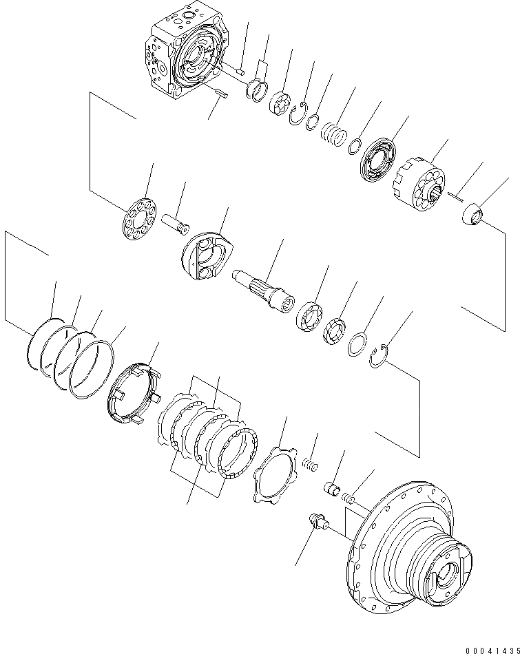 Схема запчастей Komatsu PC200-8 - МОТОР ХОДА (/) ОСНОВН. КОМПОНЕНТЫ И РЕМКОМПЛЕКТЫ