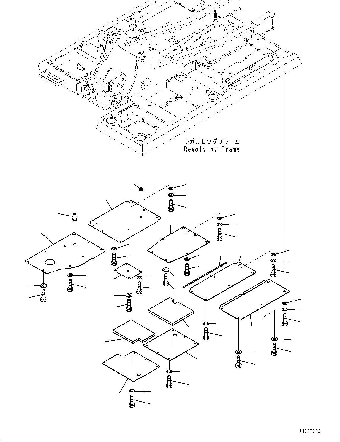 Схема запчастей Komatsu PC210-10 - НИЖН. КРЫШКА НИЖН. КРЫШКА