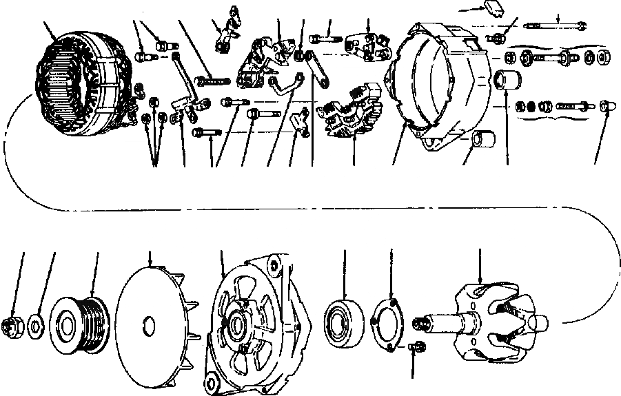 Схема запчастей Komatsu PC210LC-6LC - ГЕНЕРАТОР V - AMP - ТИП ДВИГАТЕЛЬ - SD-
