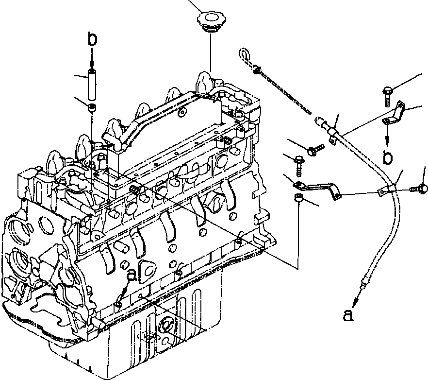 Схема запчастей Komatsu PC210LC-6LE - FIG NO. B7-A МАСЛЯНЫЙ ЩУП КОРПУС КОМПОНЕНТЫ ДВИГАТЕЛЯ