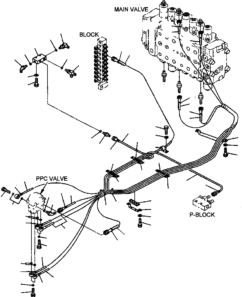 Схема запчастей Komatsu PC210LC-6LE - FIG NO. K-A ГИДРОЛИНИЯ PPC ЛИНИЯ ХОДА ДЛЯ АКТУАТОР КАБИНА ОПЕРАТОРА И СИСТЕМА УПРАВЛЕНИЯ