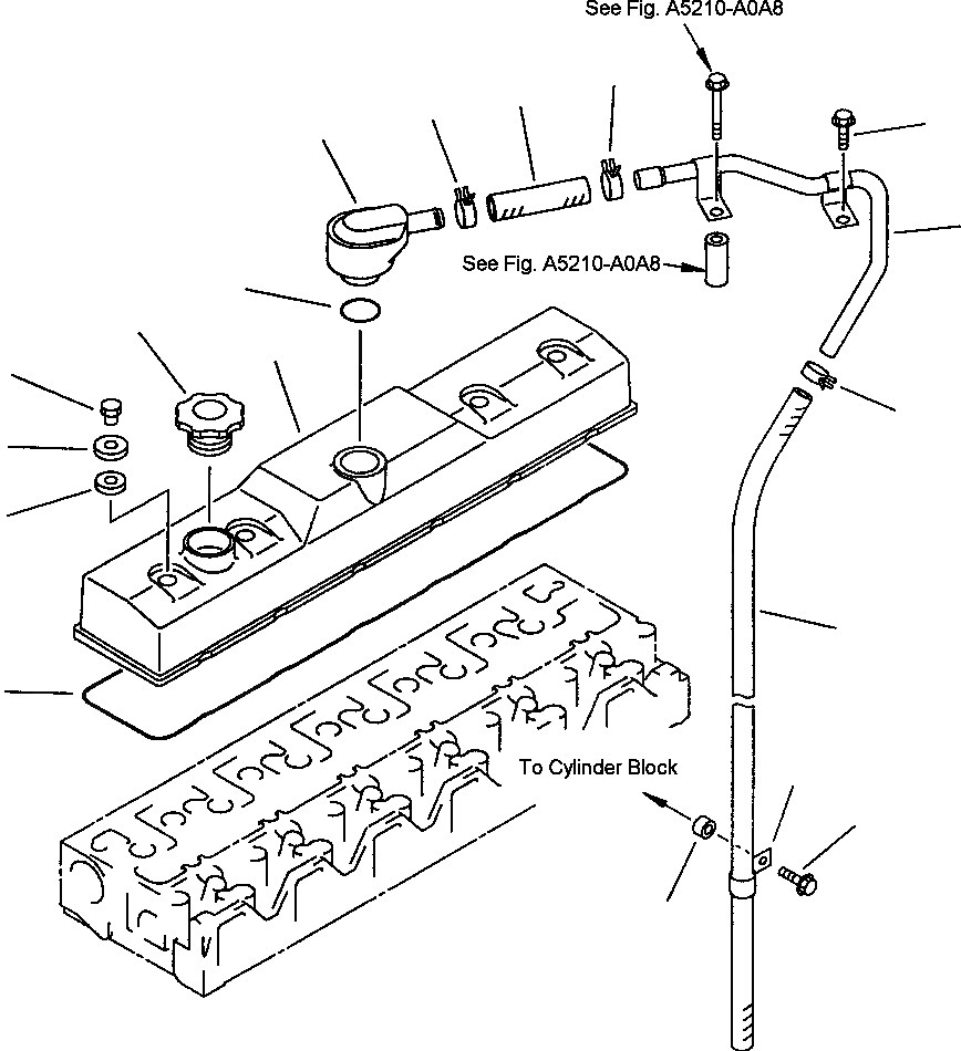 Схема запчастей Komatsu PC210LC-6L - FIG NO. A-AD КРЫШКА ГОЛОВКИ ДВИГАТЕЛЬ