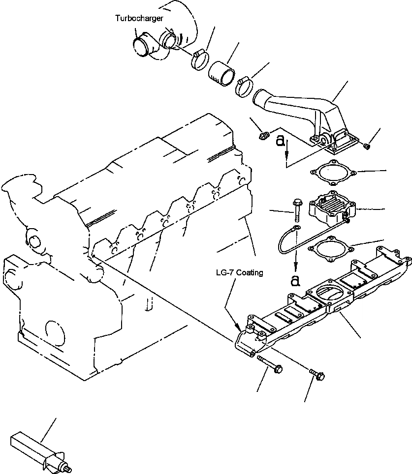 Схема запчастей Komatsu PC210LC-6L - FIG NO. A-AF ТРУБОПРОВОД ВПУСКА ВОЗДУХА ДВИГАТЕЛЬ