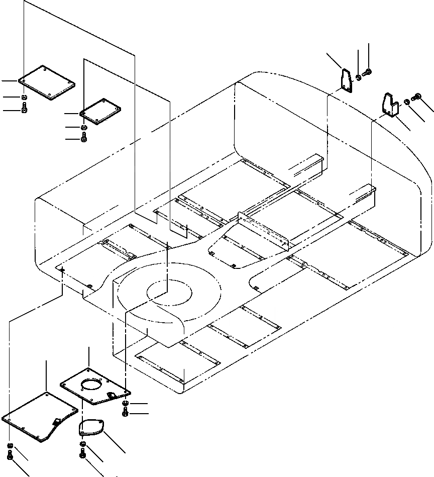 Схема запчастей Komatsu PC210LC-6L - FIG NO. M8- УСИЛ. НИЖН. КРЫШКА - ОСНОВНАЯ РАМА (ПРАВ.) ЧАСТИ КОРПУСА