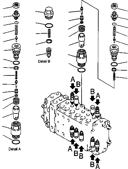 Схема запчастей Komatsu PC220LC-6LC - FIG NO. H-9A ОСНОВН. КЛАПАН ( АКТУАТОР) (9/) ВСАСЫАЮЩИЙ КЛАПАН БЕЗОПАСНОСТИ И ВСАСЫВ. КЛАПАН ГИДРАВЛИКА
