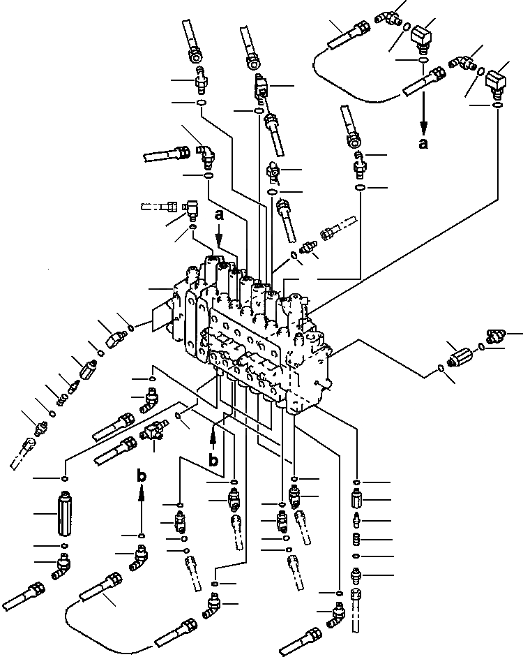 Схема запчастей Komatsu PC220LC-6LE - FIG NO. H-AA ОСНОВН. КЛАПАН С TWO АКТУАТОРS ГИДРАВЛИКА