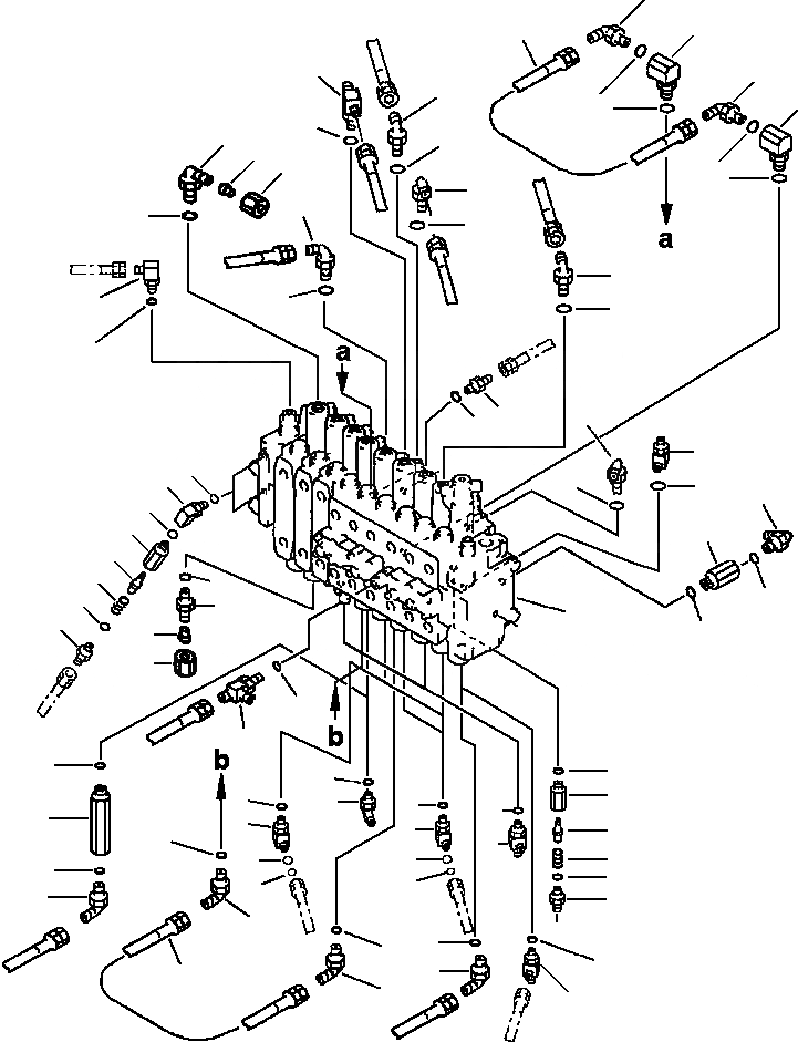 Схема запчастей Komatsu PC220LC-6LE - FIG NO. H-AA ОСНОВН. КЛАПАН С THREE АКТУАТОРS ГИДРАВЛИКА