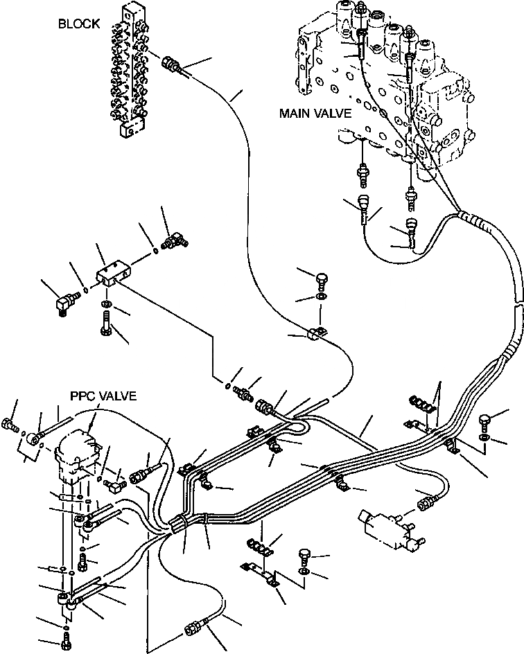 Схема запчастей Komatsu PC220LC-6LE - FIG NO. K- PPC ЛИНИЯ ХОДА заводской номер A8 - A878 КАБИНА ОПЕРАТОРА И СИСТЕМА УПРАВЛЕНИЯ