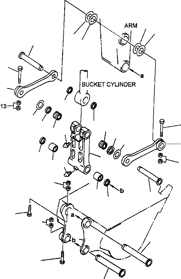 Схема запчастей Komatsu PC220LC-6LE - FIG NO. T- СОЕДИНЕНИЕ КОВШАAGE РАБОЧЕЕ ОБОРУДОВАНИЕ