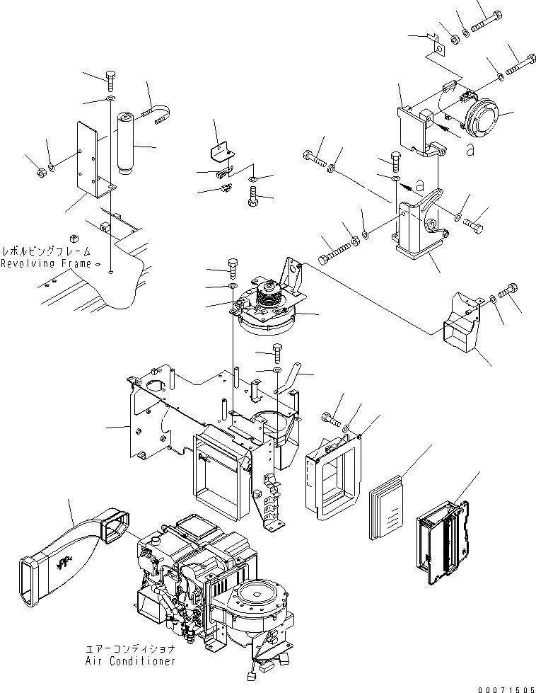 Схема запчастей Komatsu PC220LC-7L - ВЫСОК. ЕМК. КОНДИЦ. ВОЗДУХА (ВОЗДУХОВОДЫ) КАБИНА ОПЕРАТОРА И СИСТЕМА УПРАВЛЕНИЯ