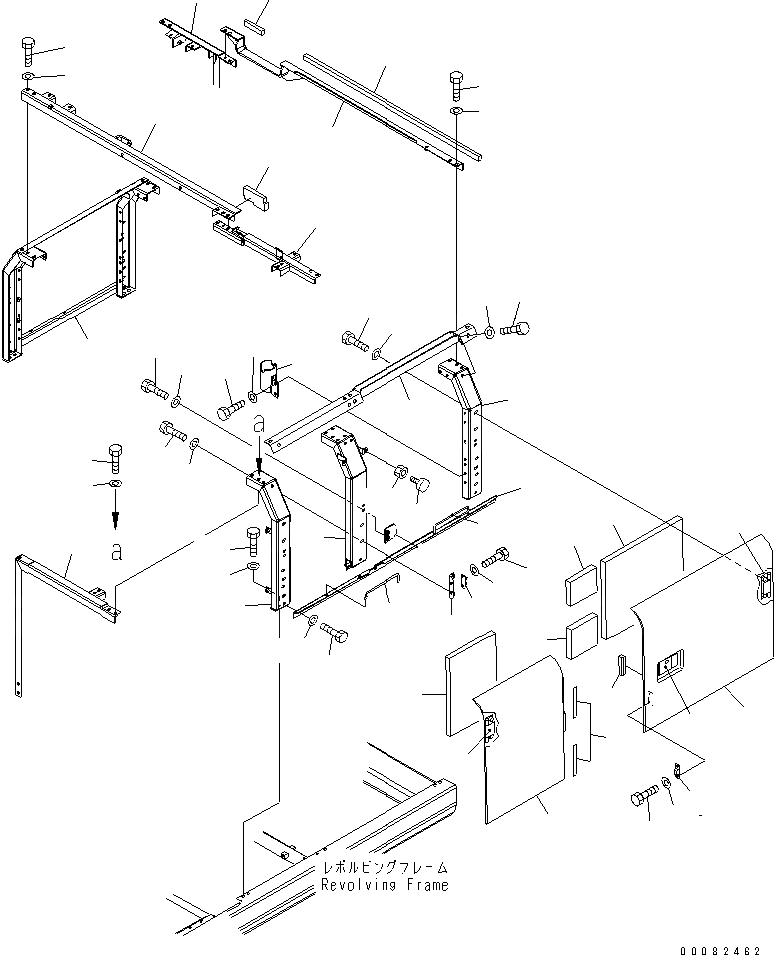 Схема запчастей Komatsu PC220LC-7L - ЛЕВ. ДВЕРЬ (КАБИНА) ЧАСТИ КОРПУСА