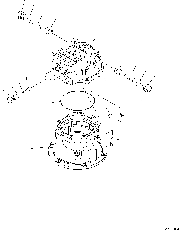 Схема запчастей Komatsu PC220LC-7L - МОТОР ПОВОРОТА (COMPLETE ASSEMBLY) ПОВОРОТН. КРУГ И КОМПОНЕНТЫ