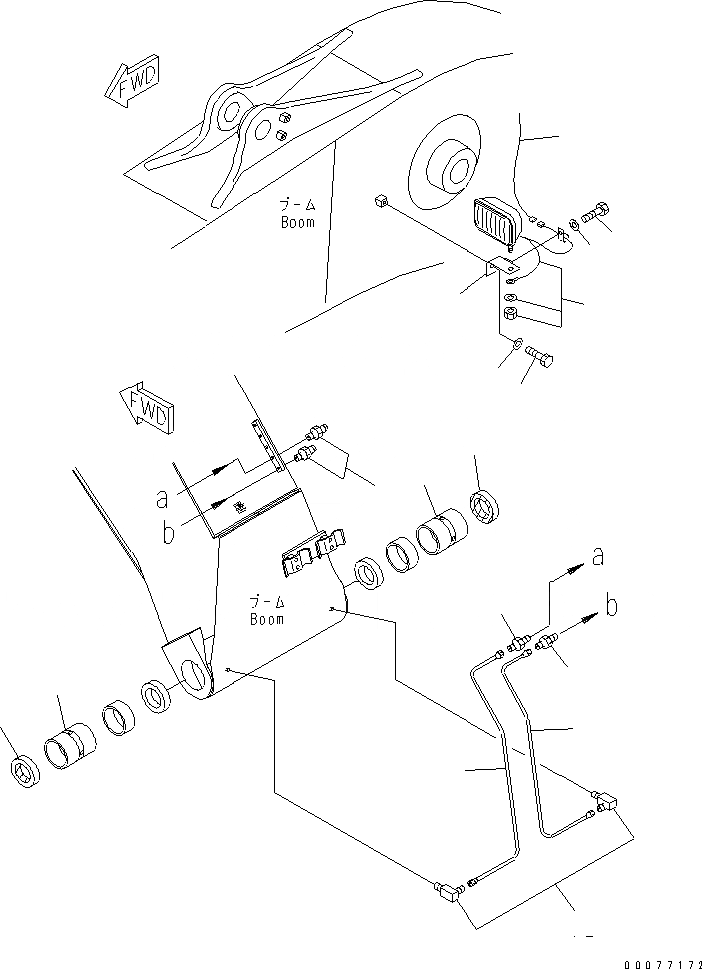 Схема запчастей Komatsu PC220LC-7L - СТРЕЛА (ЛАМПА РАБОЧ. ОСВЕЩЕНИЯ И СИСТЕМА СМАЗКИ СТРЕЛЫ) РАБОЧЕЕ ОБОРУДОВАНИЕ