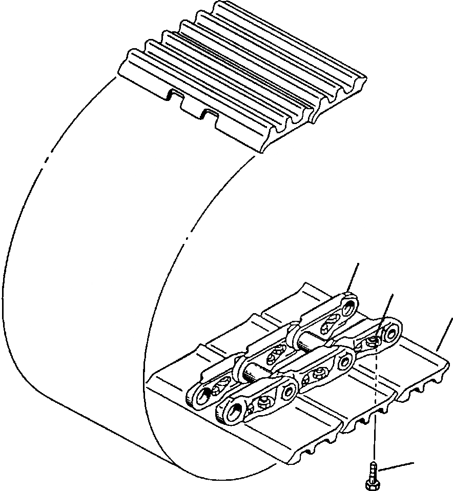 Схема запчастей Komatsu PC220LC-5 - ГУСЕНИЦЫ ЦЕПЬ С SHOE ТРОЙНОЙ ГРУНТОЗАЦЕП. С ОТВЕРСТИЯМИ ХОД И НИЖН.CARRIAGE
