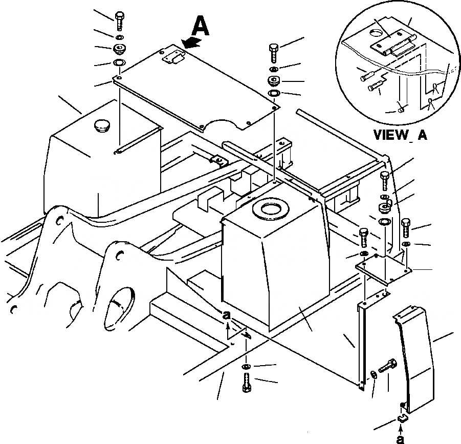 Схема запчастей Komatsu PC220LC-5 - КРЫШКАAND РАМА ЧАСТИ КОРПУСА