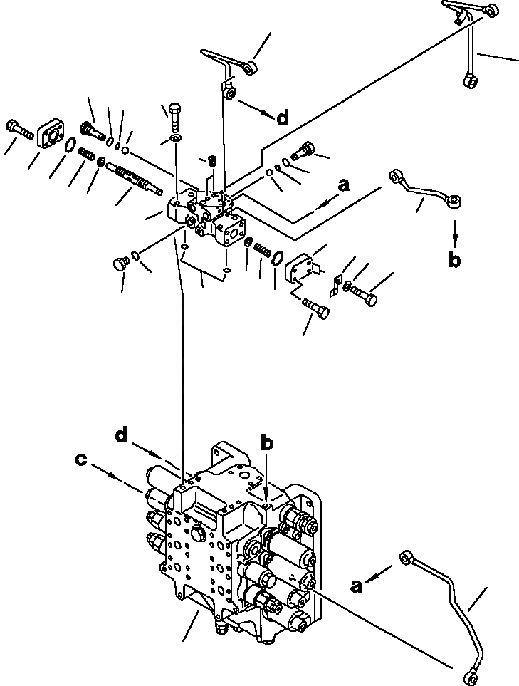Схема запчастей Komatsu PC220LC-5 - ГИДРАВЛ УПРАВЛЯЮЩ. КЛАПАН РАСПРЕДЕЛИТ. КЛАПАН ASSEMBLY УПРАВЛ-Е РАБОЧИМ ОБОРУДОВАНИЕМ