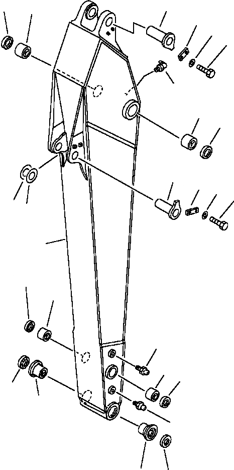 Схема запчастей Komatsu PC220LC-5 - РУКОЯТЬ СТАНДАРТН. LENGTH РАБОЧЕЕ ОБОРУДОВАНИЕ (ЭКСКАВАТ.)