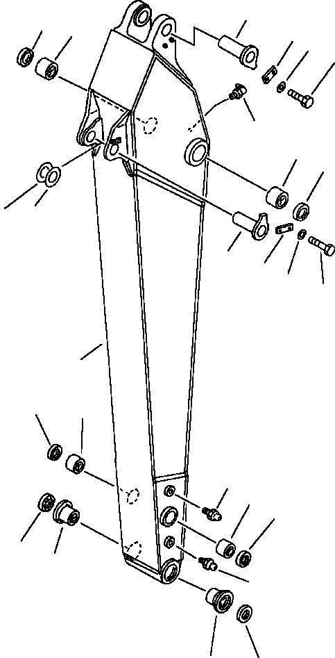 Схема запчастей Komatsu PC220LC-5 - КОРОТК. РУКОЯТЬ . M РАБОЧЕЕ ОБОРУДОВАНИЕ (ЭКСКАВАТ.)