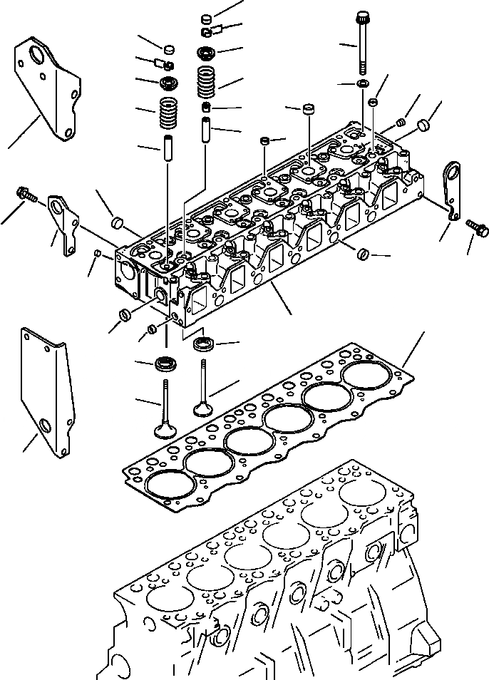 Схема запчастей Komatsu PC220LC-5 - ГОЛОВКА ЦИЛИНДРОВ ГОЛОВКА ЦИЛИНДРОВ