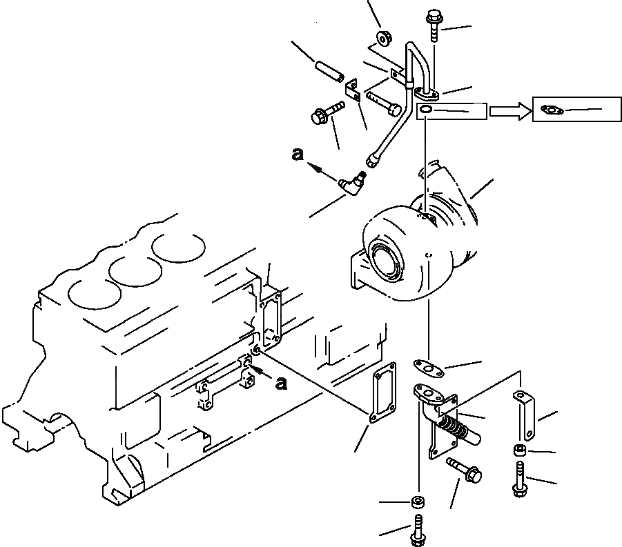 Схема запчастей Komatsu PC220LC-5 - ТУРБОНАГНЕТАТЕЛЬ ТРУБЫ ГОЛОВКА ЦИЛИНДРОВ