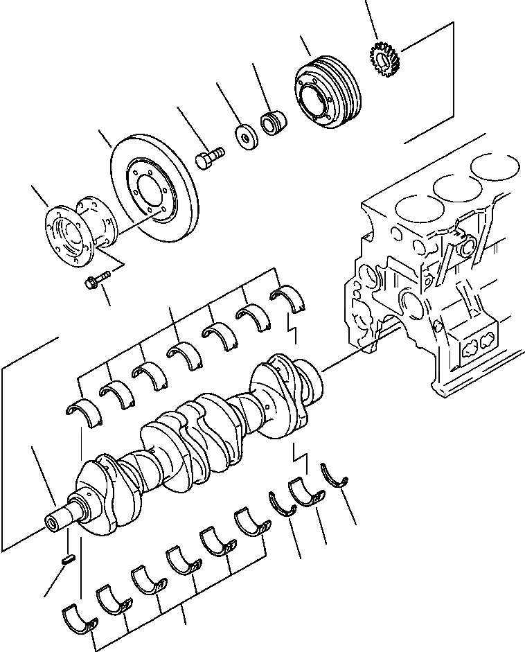 Схема запчастей Komatsu PC220LC-5 - КОЛЕНВАЛ БЛОК ЦИЛИНДРОВ